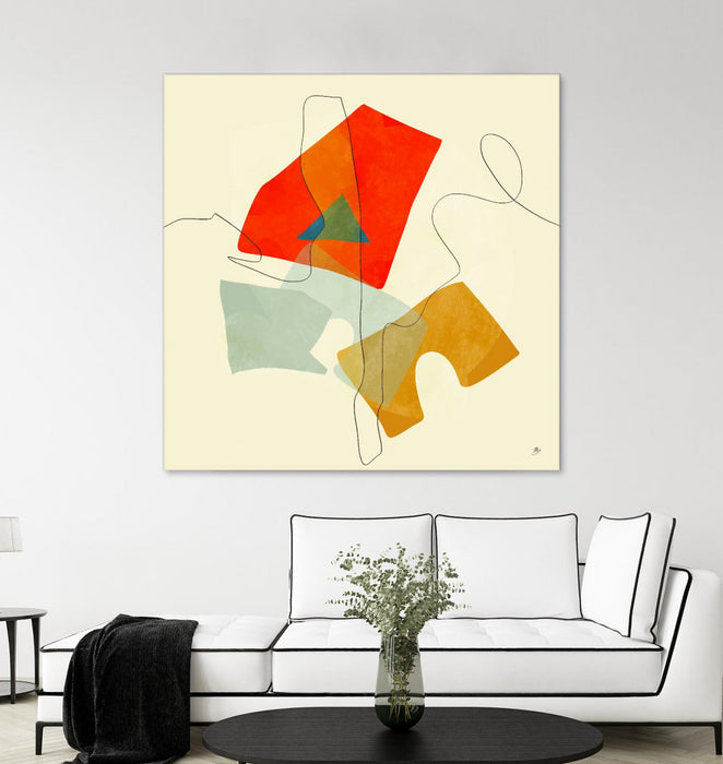 Œuvre d’art murale Giant Art « Mid Century Geometric » 72 x 72