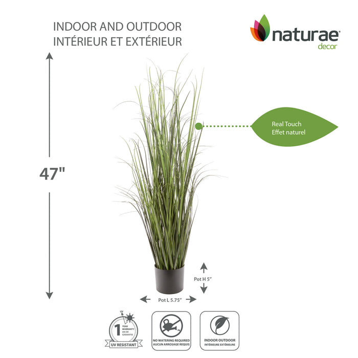 Herbe artificielle de 47 po pour l’intérieur et l’extérieur en pot noir