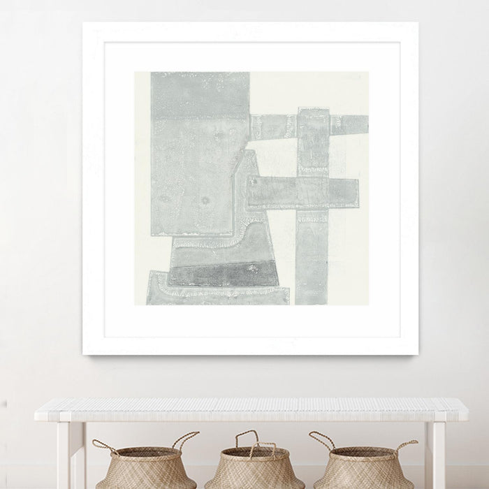 Œuvre d’art murale encadrée blanche et mate « Orien » 30 x 30
