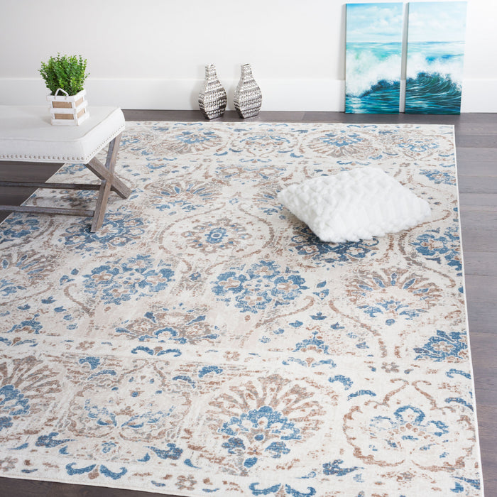 Carpette Shi Flora bleue 3 x 5