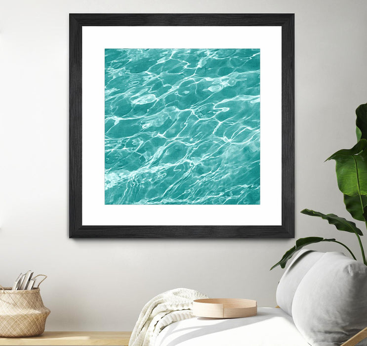 Œuvre d’art murale encadrée noire et mate « Ripple I » 30 x 30