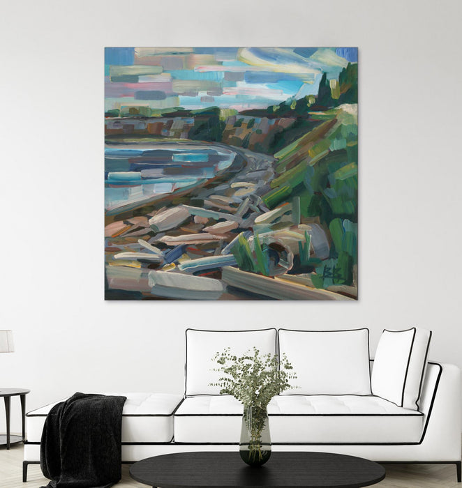 Œuvre d’art murale Giant Art « Early Morning On The Beach » 72 x 72