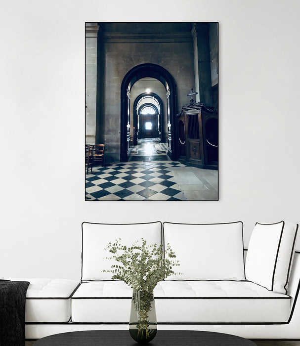 Œuvre d’art murale encadrée noire et mate « Confessional » 18 x 24