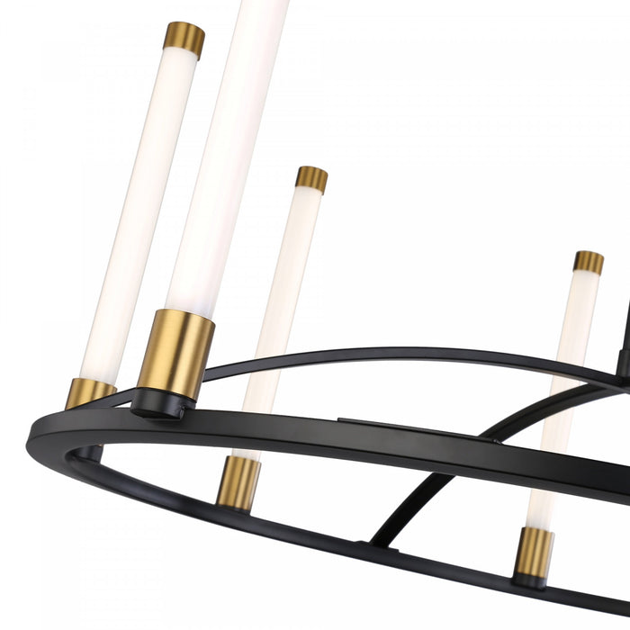Lustre Infiniti noir et laiton mat à 8 ampoules à DEL intégrées