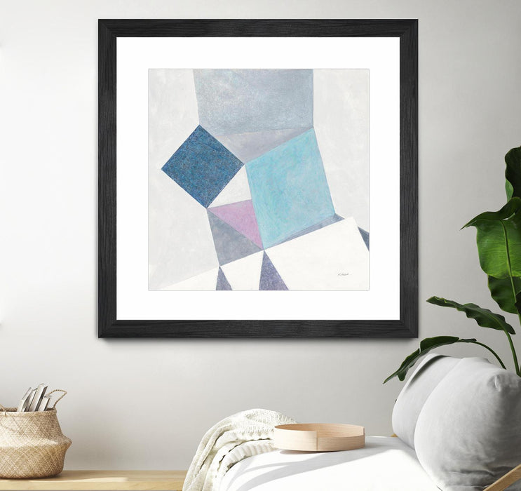 Œuvre d’art murale encadrée noire et mate « Bay Bridge V1 » 30 x 30