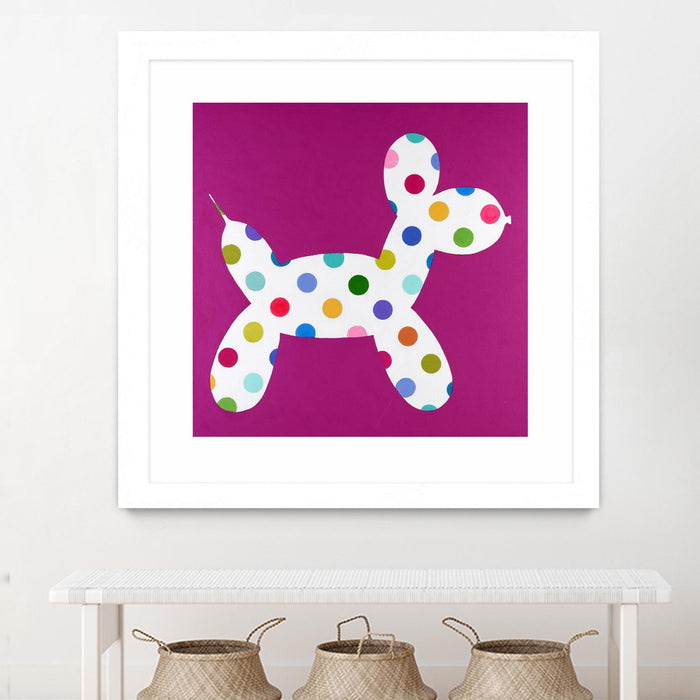 Œuvre d’art murale encadrée blanche et mate « Dottie » 30 x 30