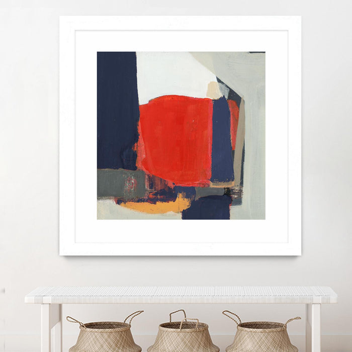 Œuvre d’art murale encadrée blanche et mate « Orange Crush V6 » 30 x 30