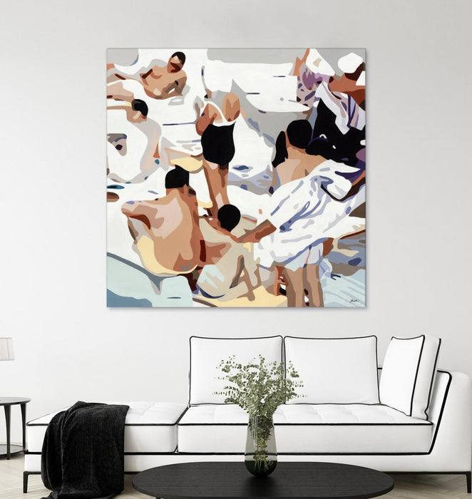 Œuvre d’art murale Giant Art « Tammy & Greg's Pool Party » 54 x 54