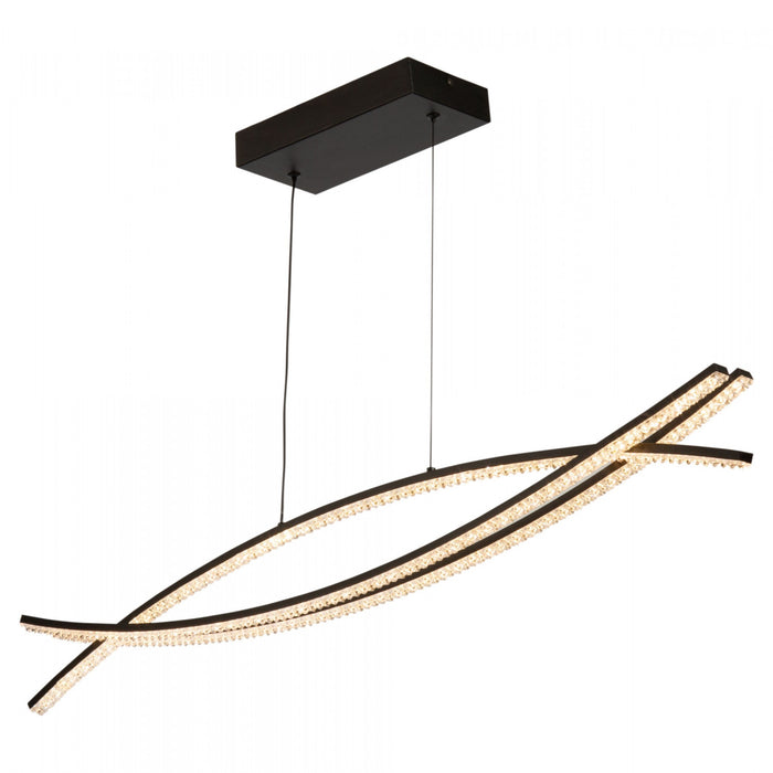Luminaire suspendu Nova noir à DEL de 30 W