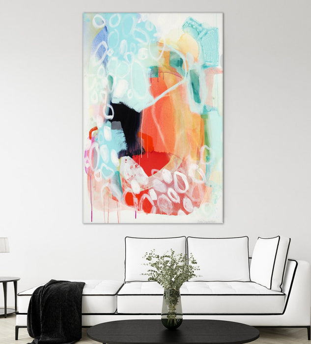 Œuvre d’art murale Giant Art « Cherry Creamsicle Love » 72 x 48
