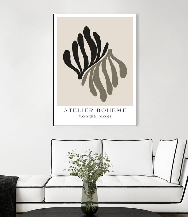 Œuvre d'art murale sur toile encadrée noire Atelier « Bohème No.1 » 18 x 24
