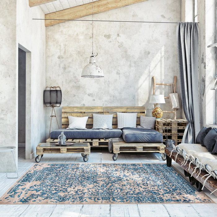 Carpette Corinne bleue 4 pi 7 po x 6 pi 7 po