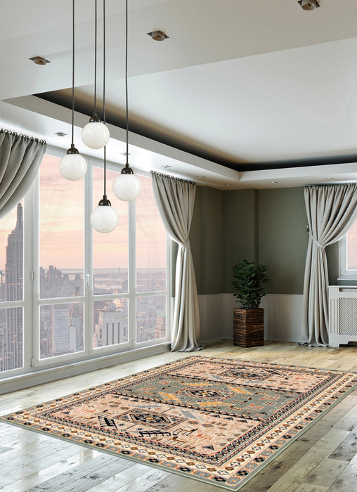 Carpette Quincy bleu sarcelle - 5 pi 3 po x 7 pi 3 po 