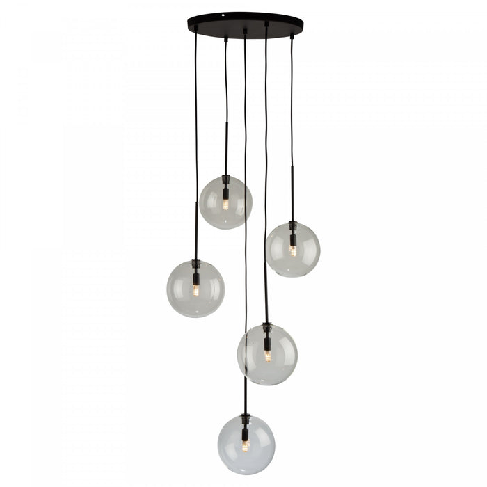 Luminaire suspendu Pinpoint noir à 5 ampoules