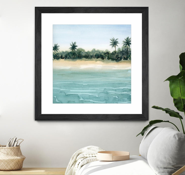 Œuvre d’art murale encadrée noire et mate « Paradis Ii » 30 x 30