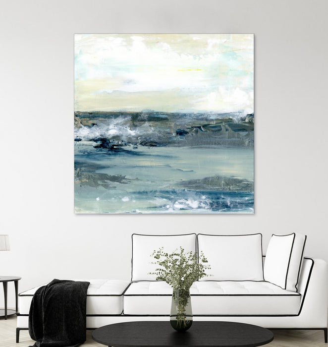 Œuvre d’art murale Giant Art « Coastal Blues I » 54 x 54