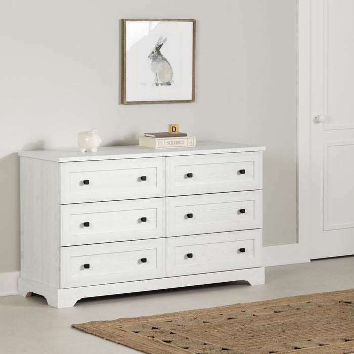 Commode Hazen à 6 tiroirs - pin blanc