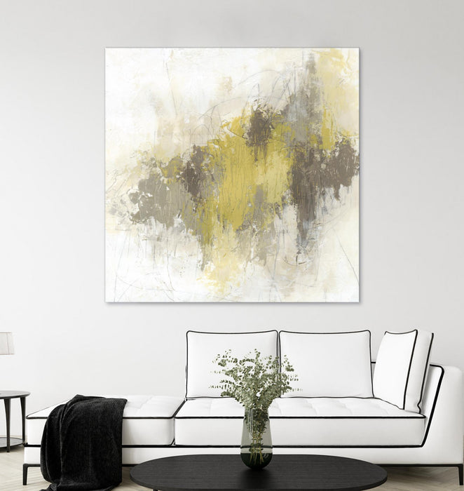 Œuvre d’art murale Giant Art « Saffron Abstract I » 54 x 54