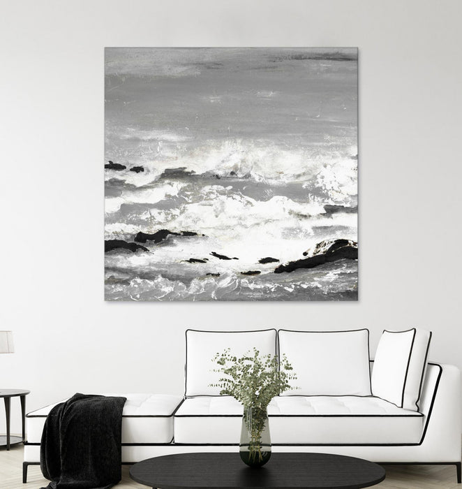 Œuvre d’art murale Giant Art « Rocks And Waves » 72 x 72
