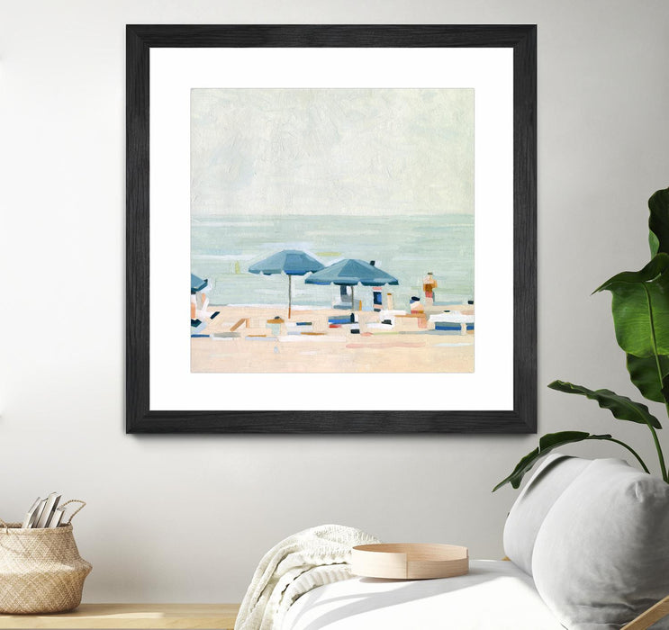 Œuvre d’art murale encadrée noire et mate « If It's The Beaches I » 30 x 30