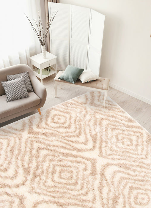 Carpette Agalia Abstract ivoire-beige - 6 pi 7 pox 9 pi 6 po