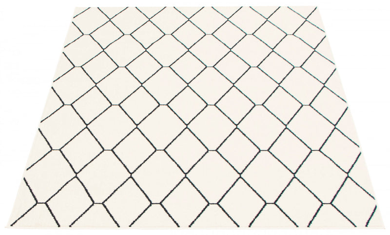 Carpette August blanchebleu marine 5 pi 3 po x 7 pi 3 po