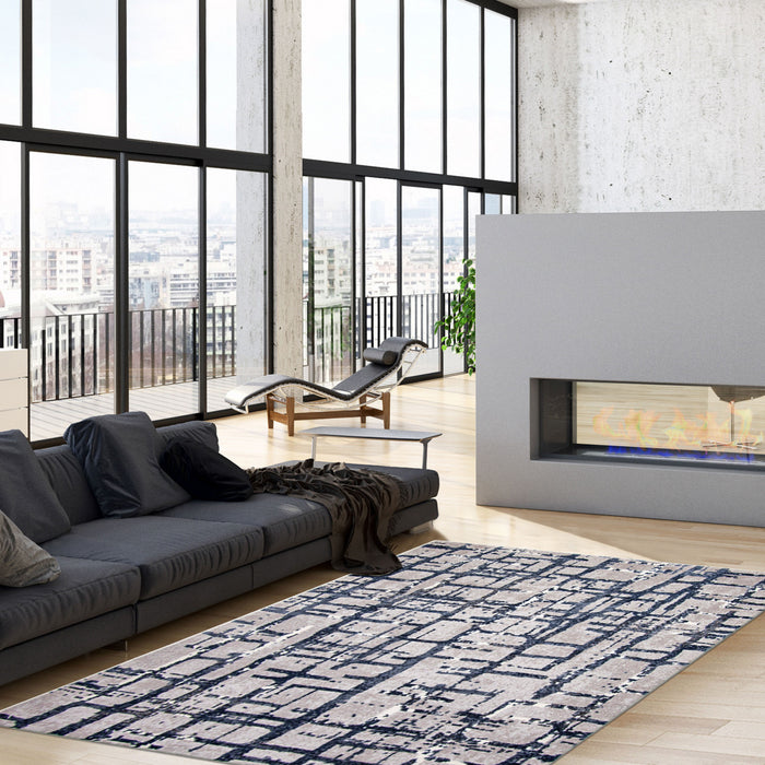 Carpette Jewel bleu marine - 5 pi 3 po x 7 pi 3 po