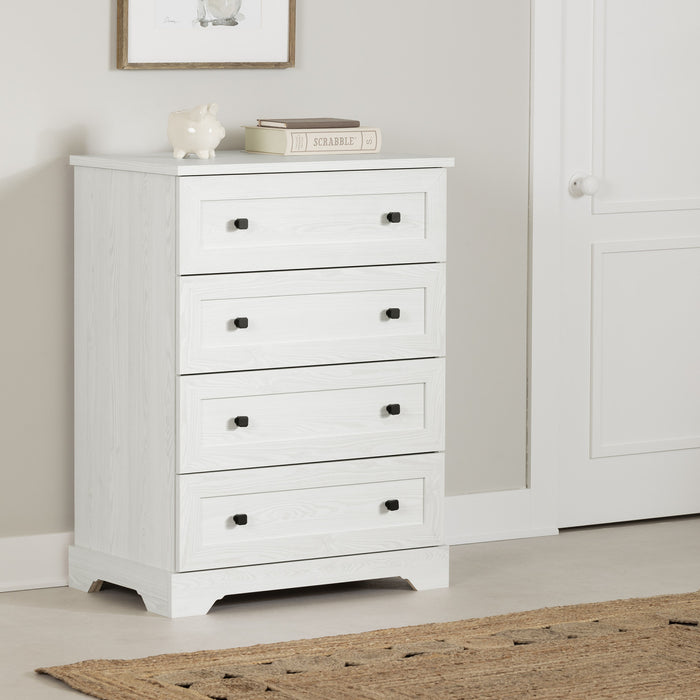 Commode verticale Hazen à 4 tiroirs - pin blanc