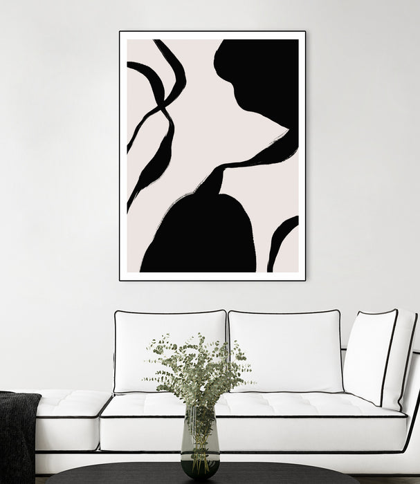 Œuvre d’art murale sur toile encadrée noire « Mouvement » 30 x 40