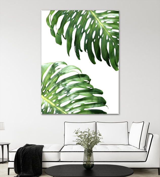Œuvre d’art murale Giant Art « Double Philodendron (color) » 72 x 54