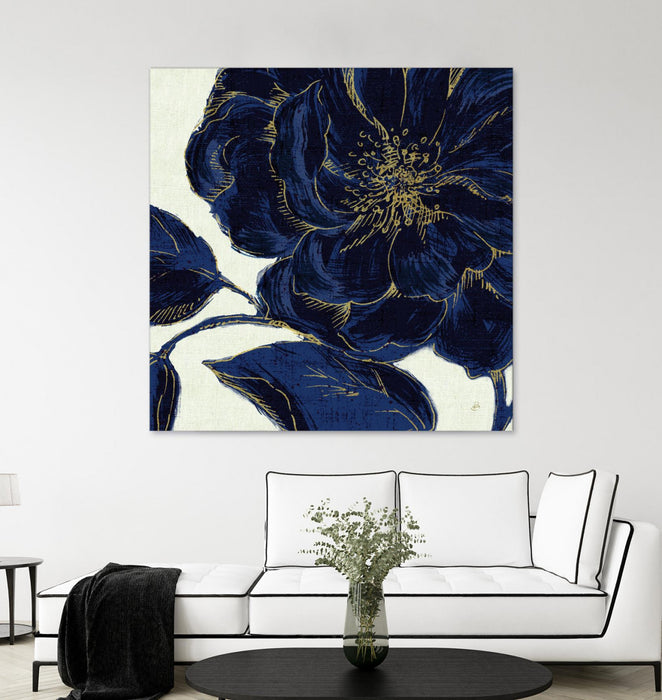 Œuvre d’art murale Giant Art « Indigo Garden Ii » 72 x 72