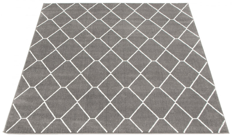 Carpette August gris foncéblanc 5 pi 3 po x 7 pi 3 po