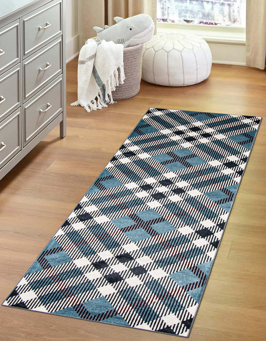 Carpette Kors bleue lavable à la machine - 2 pi 6 po x 8 pi 0 po