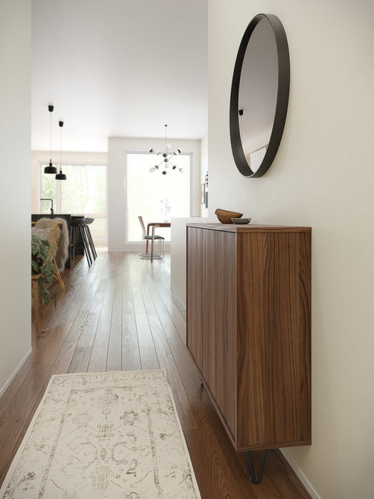 Armoire décorative mince Slim Nordika à 2 portes - noyer