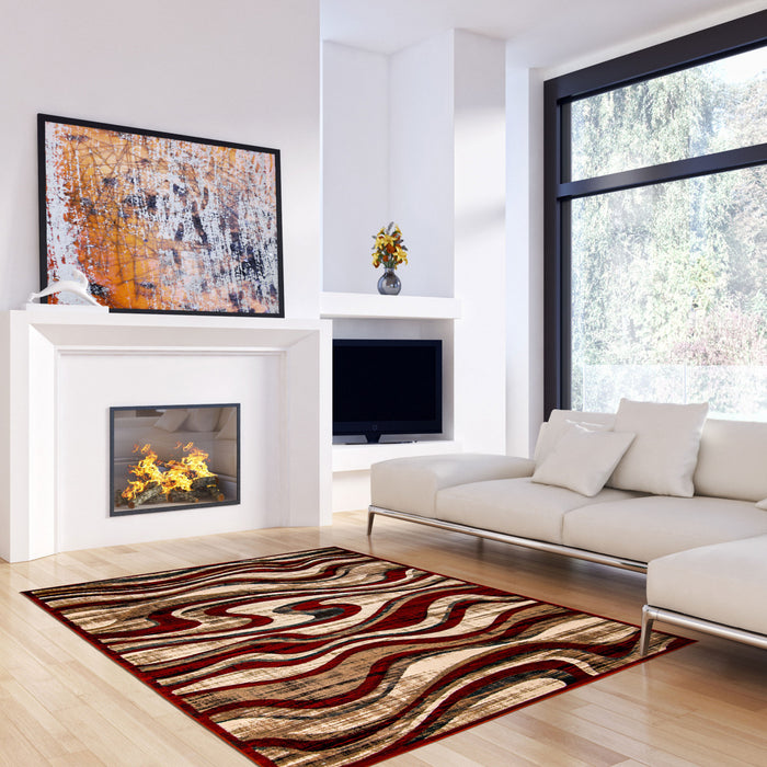 Carpette Allonah rouge - 5 pi 3 po x 7 pi 3 po