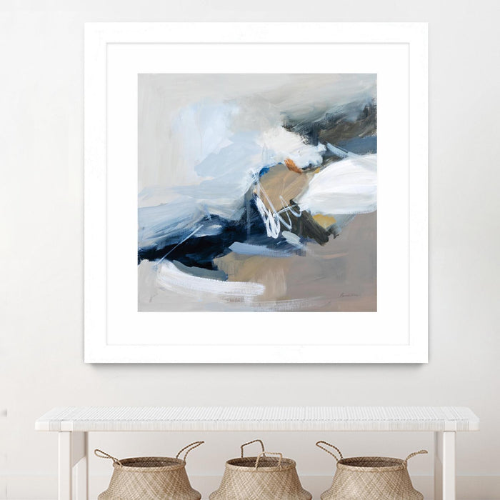 Œuvre d’art murale encadrée blanche et mate « Surfacing » 36 x 36