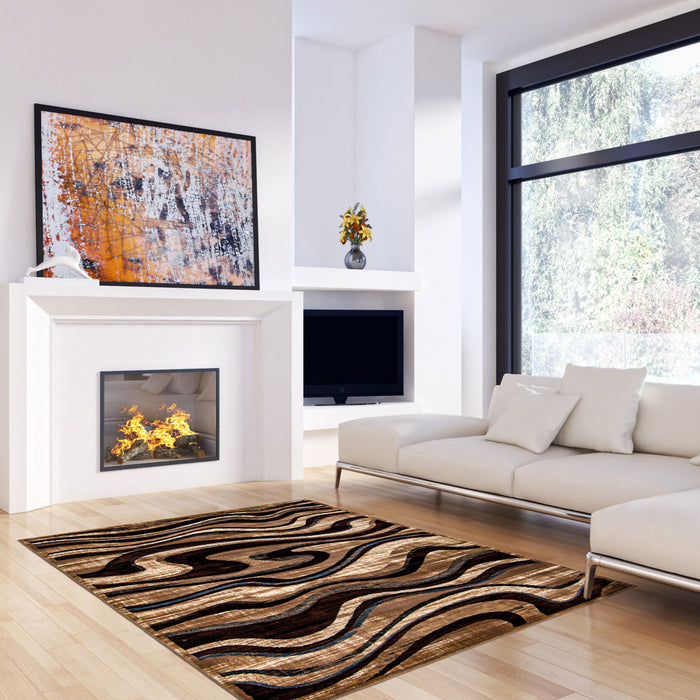 Carpette Allonah bleue - 5 pi 3 po x 7 pi 3 po