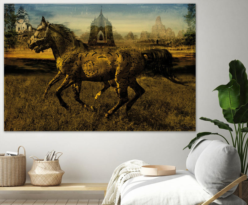 Œuvre d’art murale Giant Art « 2 Horses » 84 x 54