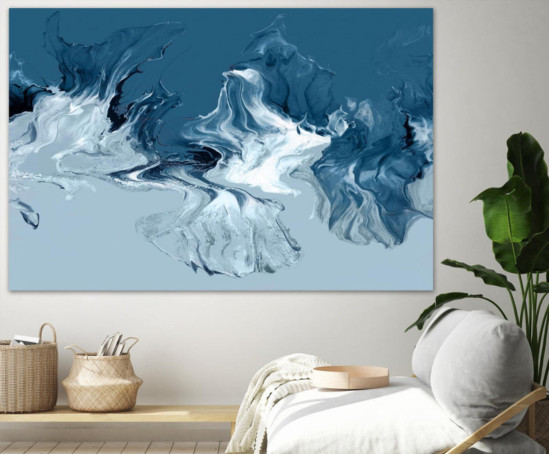 Œuvre d’art murale Giant Art « Azure Marble I » 84 x 54