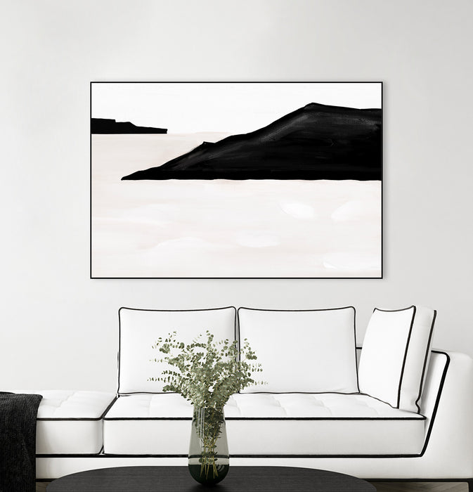 Œuvre d'art murale sur toile encadrée noire « Black Mountains » 36 x 24