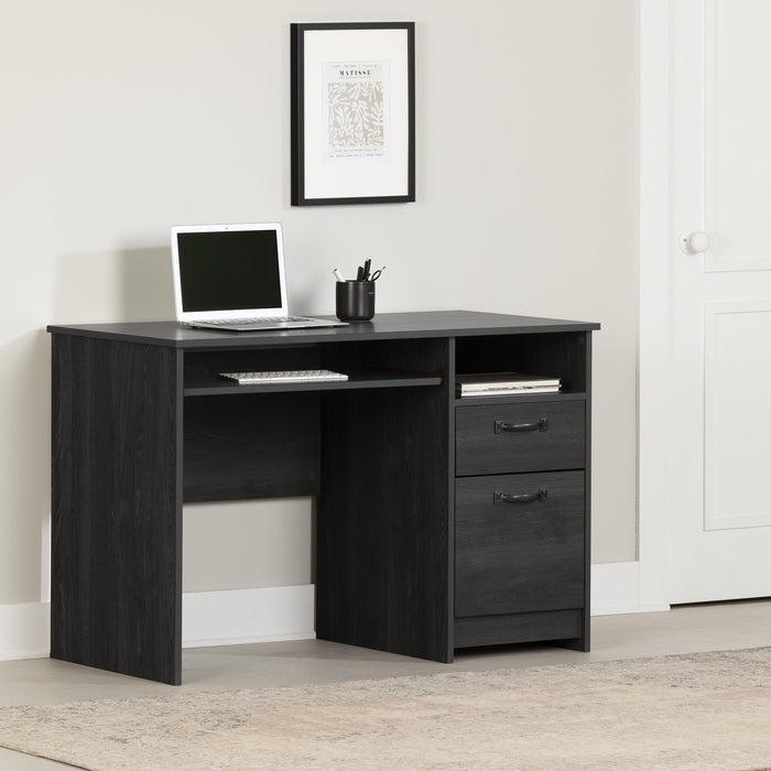 Bureau Tassio avec plateau pour clavier - chêne gris 