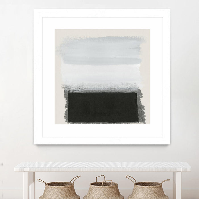 Œuvre d’art murale encadrée blanche et mate « Star Night Interlude » 36 x 36