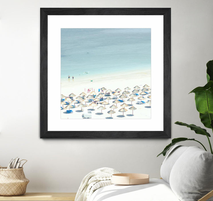 Œuvre d’art murale encadrée noire et mate « Sesimbra I » 36 x 36