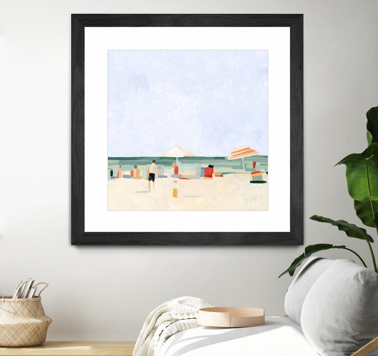 Œuvre d’art murale encadrée noire et mate « Family Vacation Ii » 30 x 30