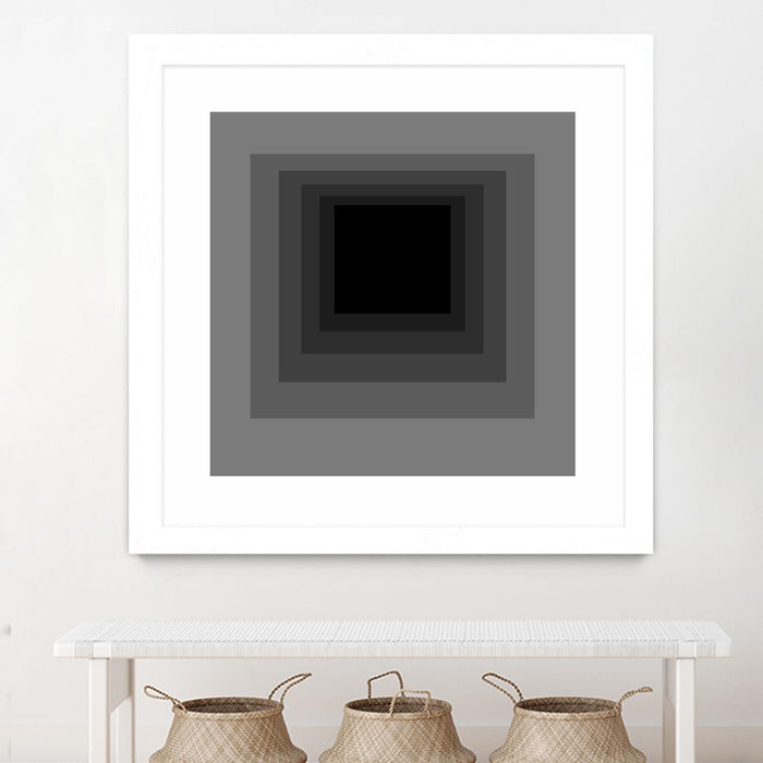 Œuvre d’art murale encadrée blanche et mate « After Josef A » 30 x 30