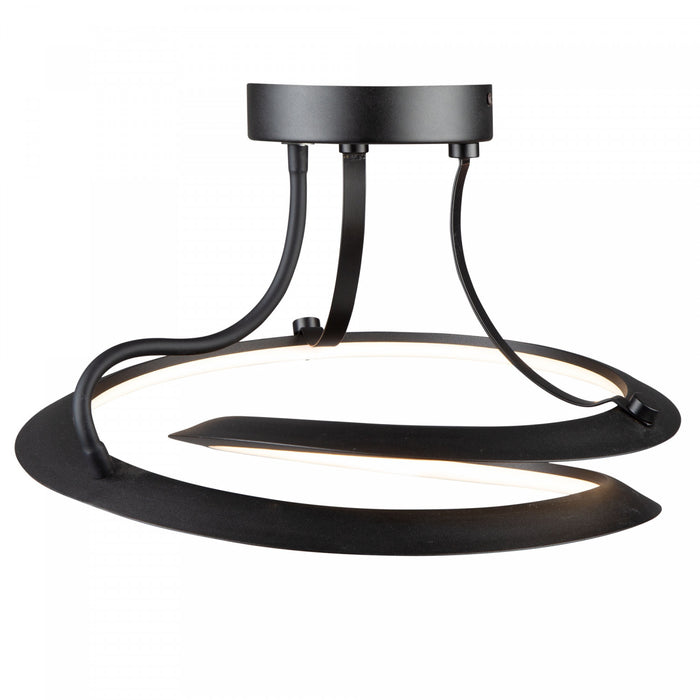 Plafonnier semi-affleuré Ara noir à DEL de 24 W