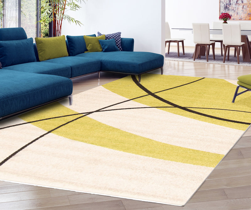Carpette Carson crème-verte - 7 pi 10 pox 10 pi 2 po