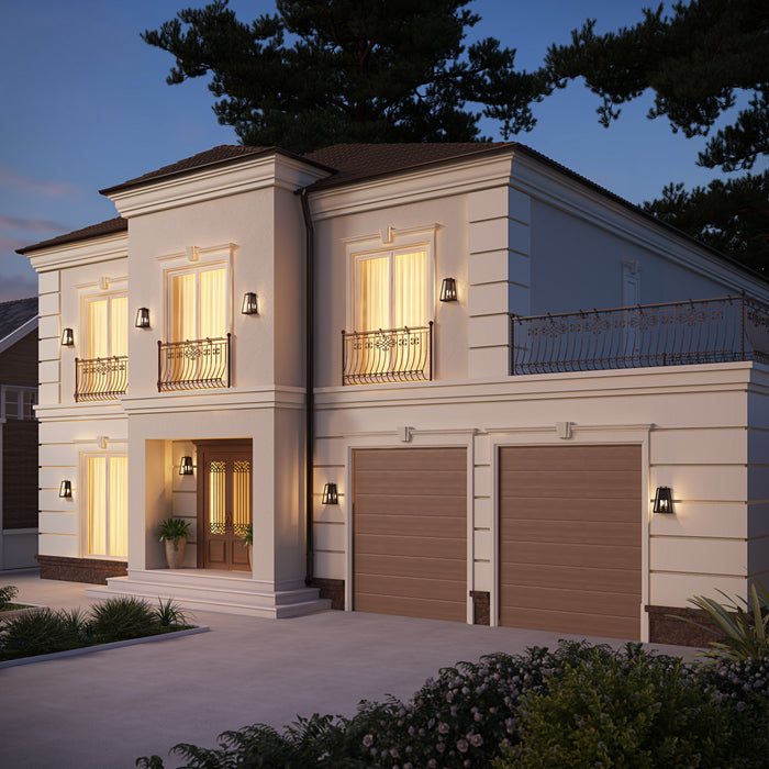 Très grande applique murale Charleston à 2 ampoules pour l'extérieur