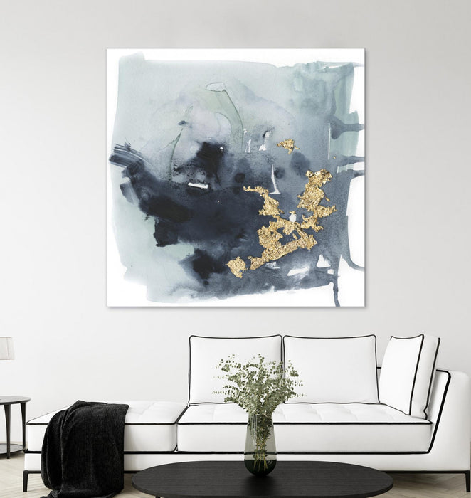 Œuvre d’art murale Giant Art « Cerulean & Gold I » 72 x 72