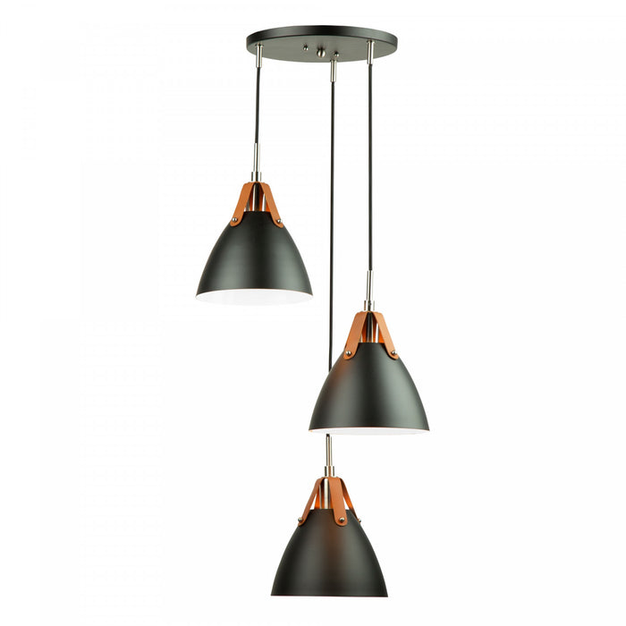 Luminaire suspendu Tote noir à 3 ampoules